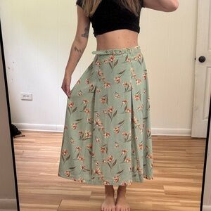 Vintage midi skirt with coordinating belt